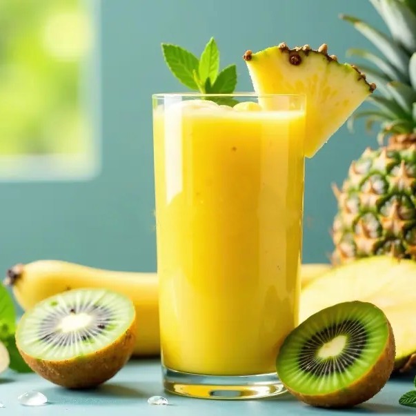 kickstart-your-day-burst-tropical-flavor-vibrant-health-delicious-pineapple-kiwi-banana-smoothie-perfect-354965007